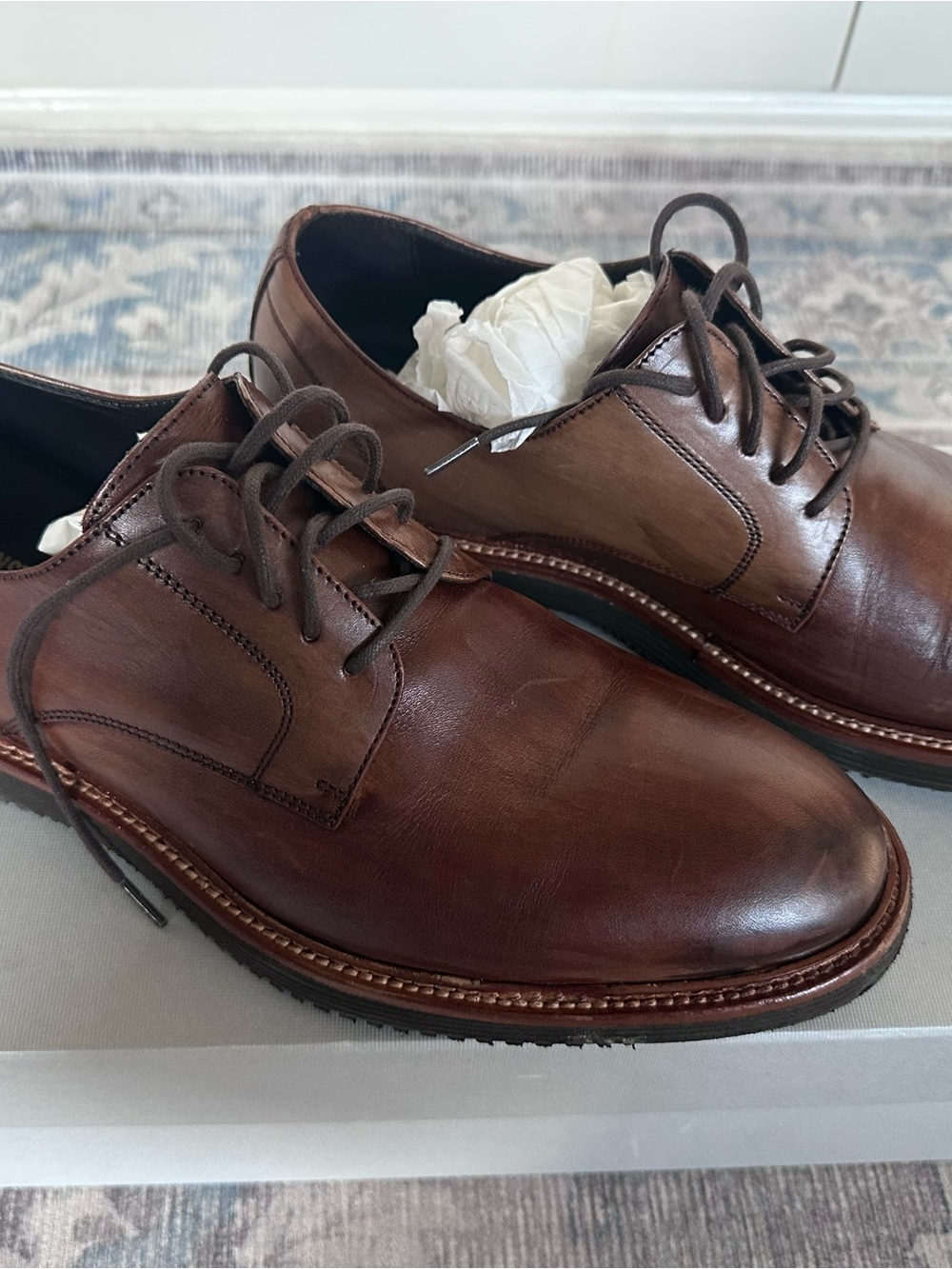 Johnston & Murphy Men's Brown Calfskin Leather Shoes